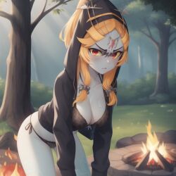 1girls ai_generated big_breasts black_bra breasts clothing female female_only happy long_hair midna nintendo ruptuorie solo the_legend_of_zelda twili_midna twilight_princess