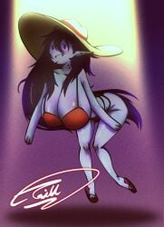 adventure_time big_ass big_breasts big_butt big_thighs bikini bikini_bottom bikini_top long_ears long_hair marceline marceline_the_vampire_queen nsfw red_bikini slippers