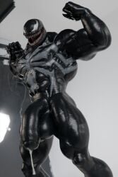 1boy 3d 3d_(artwork) abs barazoku biceps big_muscles big_penis black_body bodily_fluids chest_markings cum digital_media_(artwork) flexing flexing_bicep flexing_both_biceps foreskin genital_fluids genitals huge_cock humanoid humanoid_genitalia humanoid_penis insomniac_games junatah laugh leaking_cum male male_only markings marvel marvel_comics muscular pecs penis sharp_teeth solo spider-man_(series) standing symbiote teeth uncensored venom_(marvel) white_eyes white_markings yaoi