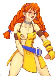 1girls ahe_gao aika_(skies_of_arcadia) artist_request belt blush breasts colored colorized cum cum_on_face disembodied_penis dripping_cum earrings edit edited glove goggles_on_head masturbating masturbation masturbation_through_clothing orange_hair partially_clothed sega self_upload skies_of_arcadia tagme thighs third-party_edit twin_braids