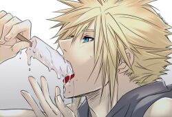 cloud_strife face_closeup final_fantasy final_fantasy_vii gay ice_cream licking sexual