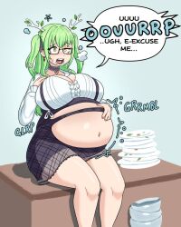 belly_bulge belly_expansion bloated bloated_belly bloated_stomach burp burping lewdy-spaghette stuffed_belly