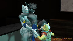 16:9 3boys 3d_(artwork) 3d_background anal anal_sex anthro ass balls belt boots canid canine canis clothed clothing crossover digital_media_(artwork) erection eye_contact footwear fox fox_mccloud fur genitals gloves grey_body grey_fur grey_hair group hair handwear hi_res humanoid_genitalia humanoid_penis looking_aside looking_at_another looking_down looking_pleasured looking_up male male/male male_only mammal masturbation nintendo nude open_mouth oral orangeflyingfox partially_clothed penetration penis procyonid raccoon sly_cooper sly_cooper_(series) smooth_fur sony_corporation sony_interactive_entertainment source_filmmaker star_fox sucker_punch_productions teeth topwear vest video_games white_body white_fur white_hair widescreen wolf yellow_body yellow_fur