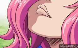 1girls animated blowjob blush cum cum_in_mouth cumshot female female_focus female_only one_piece pink_hair princess reiju tagme video vinsmoke_reiju