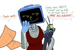 1girls 2024 2d ass female humanoid humor karen_plankton mrpump outside robot robot_girl robot_humanoid screen_face sex sheldon_j._plankton spongebob_squarepants suzie_groove tagme tv tv_head white_background