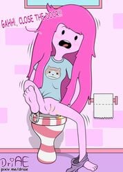 adventure_time anus dialogue driae female open_mouth peeing princess_bubblegum pussy