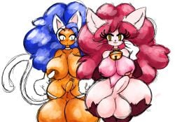 2futas anthro blue_hair breasts cat_ears cat_humanoid cat_tail catgirl dark_nipples dark_skin darkstalkers dickgirl felicia felicia_(darkstalkers) fur futa_only futanari gigantic_ass gigantic_balls gigantic_breasts gigantic_testicles huge_ass huge_breasts huge_butt huge_cock huge_nipples huge_thighs hyper hyper_balls hyper_testicles oc original_character pale-skinned_futanari pale_skin red_eyes seduction seductive small_penis summeryfortuna tan tanned tanned_futa tanned_skin