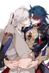 2boys ai_generated black_hair blade_(honkai:_star_rail) blush buttsex cum cum_drip cum_in_ass cum_inside cuntboy gay gay_fingering gay_hardcore gay_sex gay_vagina hardcore_sex holding holding_legs honkai:_star_rail honkai_(series) jing_yuan long_hair male open_mouth super_gay sweat sweatdrop turbo_gay white_hair yaoi