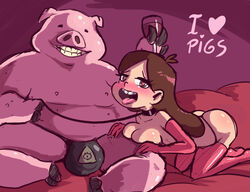 1animal 1boy 1girls bdsm braces cock_sleeve collar disney disney_channel fat_man female femsub gravity_falls heart-shaped_pupils heart_eyes hypnosis interspecies leash leash_and_collar mabel_pines mind_control pig pig_man raicosama waddles zoophilia