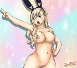 1girls big_breasts blonde_hair blue_eyes bunny_ear bunny_ears edens_zero excalibur_overdrive long_hair nude pussy rebecca_bluegarden solo standing