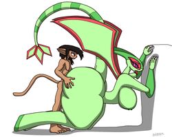 anthro ass big_ass breasts claws female flygon huge_ass huge_breasts neormk nintendo pokemon pokemon_(species) sam_the_inhuman_(neormk) skyress thick_thighs wide_hips