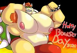 belly biceps bowser erection flexing justaredcat_(artist) looking_at_viewer male male_only mario_(series) monster musclegut muscular muscular_male nintendo nipples overweight overweight_male pecs penis reptile reptilian scalie scalie_only turtle video_game video_games