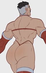 1boy 1male ass ass_cheeks ass_focus back back_muscles back_view bara big_ass big_butt butt_focus darkandgoofy fat_ass g-string gay gloves invincible invincible_(comics) male_only moustache muscles muscular muscular_male nolan_grayson omni-man revealing_clothes skimpy skimpy_armor skimpy_bikini skimpy_clothes superhero thick_thighs thighhigh_boots thighhighs thong two_tone_hair villain yaoi