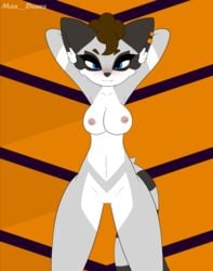 1girls 2021 absurd_res animated anthro arms_behind_back blinking blue_eyes blush blushing_at_viewer bouncing_breasts breasts brown_hair closed_mouth dancing fangs female female_anthro female_focus female_only fur furry gif grey_body grey_fur hair hand_on_back hands_behind_head hi_res long_tail looking_at_viewer mammal max_draws me!me!me! nipples nude nude_anthro nude_female orange_background pink_nipples procyonid pussy raccoon remy_raccoon sharp_teeth simple_background solo solo_female solo_focus tail teeth white_body white_breasts white_fur wide_hips