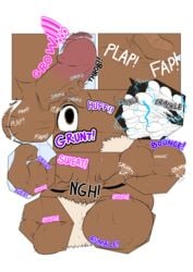 absurd_res anthro areola ass balls belly biceps big_belly big_muscles big_penis bodily_fluids closed_eyes comic cum digital_media_(artwork) english_text erection expansion facial_hair fap_sound fingers flexing flexing_bicep flexing_muscle genital_expansion genital_fluids genitals growth grunting hair hi_res huge_cock huge_muscles internal kyrgz lactating lactation limb_growth male male_lactation male_only mammal marine masturbation milk moan moustache muscle_growth muscular muscular_anthro muscular_male nipples nude overweight pecs penetration penile penis pinniped power royce sex simple_background smile solo sperm_cell sweat text throbbing_penis tongue walrus