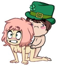 1boy1girl 1girls bent_over doggy_style female game_grumps green_hat hat holly_conrad nude pink_hair ross ross_o'donovan sex short_hair thecrazypartyco