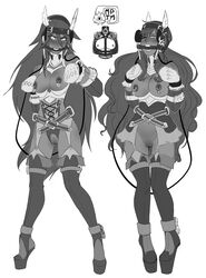 2girls angry ankle_cuffs bit_gag bondage bondage_gear bondage_mittens bound bound_arms breasts cordelia_(fire_emblem) female female_only femsub fire_emblem fire_emblem_awakening gag heelless_high_heels high_heels hoof_boots lock monochrome multiple_girls multiple_subs my_pet_tentacle_monster nintendo nipple_piercing nipple_rings nude piercing pony_boots ponyplay pussy reins sumia_(fire_emblem)