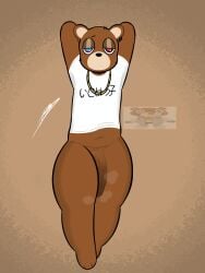 bear brown_fur dropout_bear ear_piercing exposed_penis half_nude kanye_bear looking_at_viewer male_only partially_clothed piercing piercings thick_thighs veiny_penis yosoybonfie