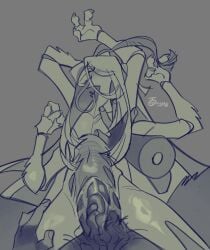 4_arms abdominal_bulge ahegao andromorph anthro arthropod big_penis bodily_fluids digital_media_(artwork) disembodied_hand duo erection genital_fluids genitals hi_res honeydewt1me insect intersex lepidopteran looking_pleasured male male_penetrating moth multi_arm multi_limb penetration penis pubes sex simple_background slit_penetration slit_play smile tongue tongue_out