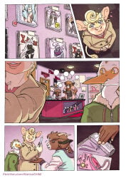 annoyed anthro aunt_(lore) aunt_and_nephew_(lore) avian bird blush bovid bovine breasts brown_body brown_fur caprine cattle cattle_egret clothed clothed_anthro clothed_female clothed_male clothing clover_(kantachibli) comic dildo empty_speech_bubble eyewear feathers female fur glasses goat group heron hi_res horn jacket kantachibli lingerie male male/female mammal nephew_(lore) pelecaniform phillip_(kantachibli) sex_shop sex_toy smile sonni_(kantachibli) speech_bubble store tail tan_body tan_fur text topwear url vibrator wearing_glasses white_body white_feathers