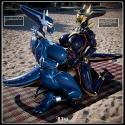 1:1 3d_(artwork) absurd_res anthro asteria_(beanthewaif) beanthewaif black_border blender_(artwork) bodily_fluids border canid canine cunnilingus dialga digital_media_(artwork) dominant dominant_female english_text facesitting female female_dominating_male female_penetrated fox generation_4_pokemon group hi_res huge_filesize legendary_pokemon male male/female male_penetrating male_penetrating_female mammal nintendo oral penetration pinned pinned_to_ground pokemon pokemon_(species) riley_collins_(asrielth3f0x) sex sitting sitting_on_another size_difference submissive submissive_male sweat sweaty_body sylvia_(beanthewaif) text trio vaginal vulper