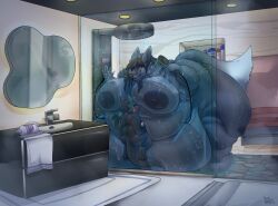 2025 against_surface almost_immobile amyvulpine anthro bathing bathroom belly belly_on_glass belly_on_ground belly_on_penis belly_squish big_belly big_breasts big_butt big_nipples blue_nipples bodily_fluids breast_squish breasts breasts_on_glass butt canid canine cleaning cum cum_inside cum_on_belly cum_on_body deep_navel detailed_background digital_media_(artwork) dominant dominant_female dragon duo ejaculation fatty-sashimi female fox genital_fluids green_eyes hi_res huge_belly huge_butt immobile immobilization male male/female mammal masturbation morbidly_obese morbidly_obese_female mythological_creature mythological_scalie mythology navel nipples nude nude_female nude_male obese obese_female on_glass overweight overweight_female penis_on_belly scalie sex shower shower_masturbation shower_sex size_difference smile smothering squish stuck submissive submissive_male teasing teasing_with_belly true_fox water weight_difference yellow_eyes