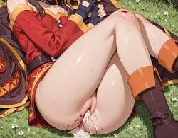 after_rape after_sex ai_generated blood cum_in_pussy kono_subarashii_sekai_ni_shukufuku_wo! megumin tagme tagme_(artist) virgin