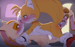 animated anthro anthro_only body_fur bunny_ears bunny_girl butt censor_bar cream_the_rabbit dagasi female_fluids furry gif sega sex sonic_(series) sonic_the_hedgehog_(series) tails tails_the_fox vanilla_the_rabbit