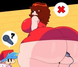 artist_request ass booty boyfriend_(friday_night_funkin) butt female friday_night_funkin girl girlfriend_(friday_night_funkin) microphone tagme tagme_(artist) unkown_artist