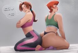 2girls ai_generated ass big_ass big_breasts breasts cartoon_network crossover curvaceous curvy curvy_figure delia_ketchum_(pokemon) dexter's_laboratory dexter's_mom digital_media_(artwork) female game_freak hips hourglass_figure huge_ass huge_breasts large_ass large_breasts leggings legs light-skinned_female light_skin mature mature_female milf mother nintendo phophopho pokemon round_ass slim_waist thick thick_hips thick_legs thick_thighs thighs voluptuous waist wide_hips