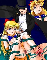 1boy 1girls acid_junkie anal arms_behind_back bishoujo_senshi_sailor_moon blonde_hair blue_eyes bow breasts clitoris close-up clothing cum cum_in_mouth cum_inside cum_on_breasts cum_on_face cum_on_tongue elbow_gloves female green_tentacles long_hair male mamoru_chiba minako_aino open_mouth penetration penis pubic_hair pussy rape restrained sailor_venus skirt small_breasts smooth_skin spread spread_legs spread_pussy spreading spreading_pussy tears tentacle tentacle_around_breasts tongue tongue_out torn_clothes tuxedo_mask uncensored white_gloves