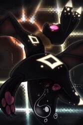 2:3 absurd_res animal_genitalia animal_vulva anus black_body black_fur bodily_fluids canine_genitalia canine_vulva cha0sapien city_lights city_skyline claws eeveelution female feral flying freckled_face freckles fur generation_2_pokemon genitals glowing glowing_eyes glowing_markings hi_res looking_back markings membrane_(anatomy) membranous_wings neck_tuft nintendo paws pink_eyes pokemon pokemon_(species) solo tuft umbreon vulva wings yellow_body yellow_fur