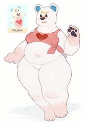 animal_crossing anthro bear big_belly bottomless breasts chubby female ikaufom nintendo polar_bear thick_thighs tutu_(animal_crossing) video_games wide_hips