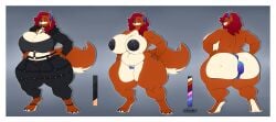 2023 absurd_res anthro anus big_breasts big_butt breasts butt canid canine canis dessert domestic_dog doughnut female food hi_res huge_breasts huge_butt huge_thighs hybrid hyena kikorukikoru mammal nicole_(forwardspoon747) nude pastry puffy_anus thick_thighs