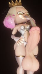 3d blender crown futanari huge_ass huge_balls huge_cock huge_penis huge_thighs long_fingernails mocking_viewer mopflop pearl_(splatoon) pinup revealing_clothes shortstack solo_futa splatoon splatoon_(series) splatoon_2 tentacle_hair