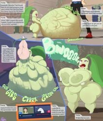 2026 absurd_res ambiguous_gender anthro anthro_pred anthrofied areola belly big_belly big_breasts big_butt biped bone_imprints bottomwear breast_expansion breasts burping butt chikorita clothed clothing comic detailed_background dialogue digestion digestion_noises digital_drawing_(artwork) digital_media_(artwork) duo english_text expansion eye_roll eyebrows eyelashes faceless_character faceless_human fatal_vore feet female female_pred female_prey fingers footwear front_view fully_clothed generation_2_pokemon genitals green_body head_first hi_res holding_breast huge_belly huge_breasts huge_butt huge_thighs human human_prey hyper hyper_belly imprint kinkirin leaf male mammal monotone_body nintendo nipple_dip nipples nude nude_female offscreen_character onomatopoeia open_mouth oral_vore outside pants paxton_(pokemon) pokemon pokemon_(species) pokemon_trainer red_eyes shoes side_view signature solo solo_focus sound_effects speech_bubble standing swallowing tail text thick_thighs tongue tongue_out vore vulva weight_gain zach_hadel
