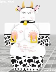 1girl cow_ears cow_horns cowgirl roblox robloxian totallynotkilla