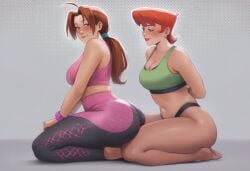 2girls ai_generated ass big_ass big_breasts breasts cartoon_network crossover curvaceous curvy curvy_figure delia_ketchum_(pokemon) dexter's_laboratory dexter's_mom digital_media_(artwork) female game_freak hips hourglass_figure huge_ass huge_breasts large_ass large_breasts leggings legs light-skinned_female light_skin mature mature_female milf mother nintendo phophopho pokemon round_ass slim_waist thick thick_hips thick_legs thick_thighs thighs voluptuous waist wide_hips