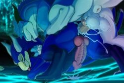 3:2 anal anal_orgasm anal_penetration anus balls blue_body bodily_fluids butt claws cum dessert digital_media_(artwork) doughnut dragon duo ejaculation erection fatty_pryanik feral feral_on_feral feral_penetrated feral_penetrating food genital_fluids genitals hands-free hi_res horn kimo knot looking_pleasured male male/male male_penetrated male_penetrating male_penetrating_male mythological_creature mythological_scalie mythology orgasm orgasm_face pastry penetration penile penile_penetration penis raised_hips scalie sex smile tongue wings zannos