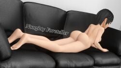 1girl 1girls 3d ass black_hair blender disney kingdom_hearts naughty_foreteller pussy solo square_enix xion