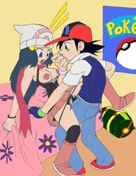 boots dawn_(pokemon) female human male nintendo pokemon puberty pubic_hair satoshi_(pokemon) straight trainer trainer_(artist)