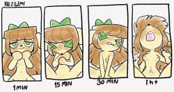 >_< 2026 accessory anthro blush bow_ribbon breasts canid canine canis comic digital_media_(artwork) domestic_dog eyes_closed female female_anthro hair hair_accessory hair_bow hair_ribbon long_hair looking_pleasured mammal mimi_(nezumiminsfw) navel nezumiminsfw nipples nude nude_anthro nude_female offscreen_sex open_mouth ribbons sequence sex shy