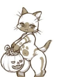 2024 3:4 anthro biped candy candy_cane capcom curvy_figure dessert digital_drawing_(artwork) digital_media_(artwork) digitigrade dipstick_tail diru facial_markings felid felyne female female_anthro food footprint front_view fur genitals gloves_(marking) halloween_bucket head_markings hi_res innie_vulva leg_markings lynian mammal markings monochrome monster_hunter multicolored_body multicolored_fur muzzle_(marking) navel nude nude_anthro nude_female palico pawprint pawprint_(marking) sepia simple_background socks_(marking) solo tail tail_markings thick_thighs two_tone_body two_tone_fur vulva whiskers white_background