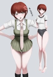 1girl clothing danganronpa female gym_uniform koha_2652 koizumi_mahiru red_hair solo standing thick_thighs thighs