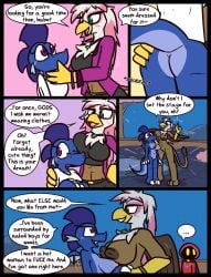2026 3_toes 4_fingers anthro anthro_on_anthro arm_grab avian beak big_breasts black_bottomwear black_clothing black_pants black_shirt black_tank_top black_topwear blue_body blue_clothing blue_hood blue_robe blue_scales blush bottomwear bracelet breast_on_face breast_squish breasts brown_body brown_feathers brown_fur brown_nipples butt butt_grab cape claws clothing comic dialogue dragon duo_focus ellipsis english_text european_mythology feathers feet female female/female finger_claws fingers fur genitals green_eyes green_pupils group gryphon hair hand_holding hand_on_butt hi_res hot_spring jacket jewelry larger_anthro larger_female leo_the_magician magic motion_lines mythological_avian mythological_creature mythological_scalie mythology necklace nipples onomatopoeia pants pink_body pink_feathers pink_hair pink_nipples profanity pupils purple_clothing purple_eyes purple_hair purple_jacket purple_pupils purple_topwear red_cape red_clothing red_hood red_robe robe ruby_(ultilix) scales scalie shadow_creature shirt size_difference smaller_anthro smaller_female sound_effects squish standing tail tail_tuft tank_top text toe_claws toes topwear trio tuft ultilix vulva water western_dragon white_body white_claws white_feathers white_hair yellow_beak