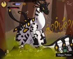 alien amphibian anthro anus asphyxiation bioluminescence bodily_fluids bruised butt_sniffing capcom choking claws defeated duo fart fart_cloud fart_fetish felid feline female feral gagging gameplay_mechanics gas genital_fluids genitals glowing gui health_bar hi_res hud imminent_fart imminent_orgasm male male/female mammal monster_hunter musk onomatopoeia penis precum rancidwyrm resisting restraining rumbling_stomach scalie sharp_teeth sigh smelly sniffing sound_effects standing_on_another stingz_(notlissceous) stink_fumes tail teeth text vulva