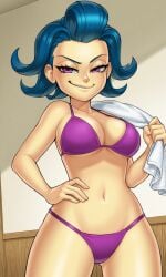 1girls ai_generated anonemus1 blue_hair female flipped_hair fusionfall invader_zim nickelodeon purple_eyes robo-mom_(invader_zim) robomom