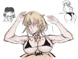 angry big_ass big_breasts big_butt big_penis bikini blonde_hair blowjob blushing boobjob cum cum_in_mouth cum_on_face fellatio goth grinding original paizuri pubic_hair scars titfuck titjob twintails wincing