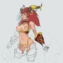 alexstrasza artist_request bare_breasts bare_shoulders blizzard_entertainment breasts dragon dragon_girl dragon_humanoid dragon_queen exposed_breasts female milf monster_girl shoulders tagme video_games voluptuous warcraft world_of_warcraft