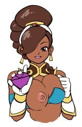 1girls breasts dark-skinned_female nipples power_stone rouge_(power_stone)